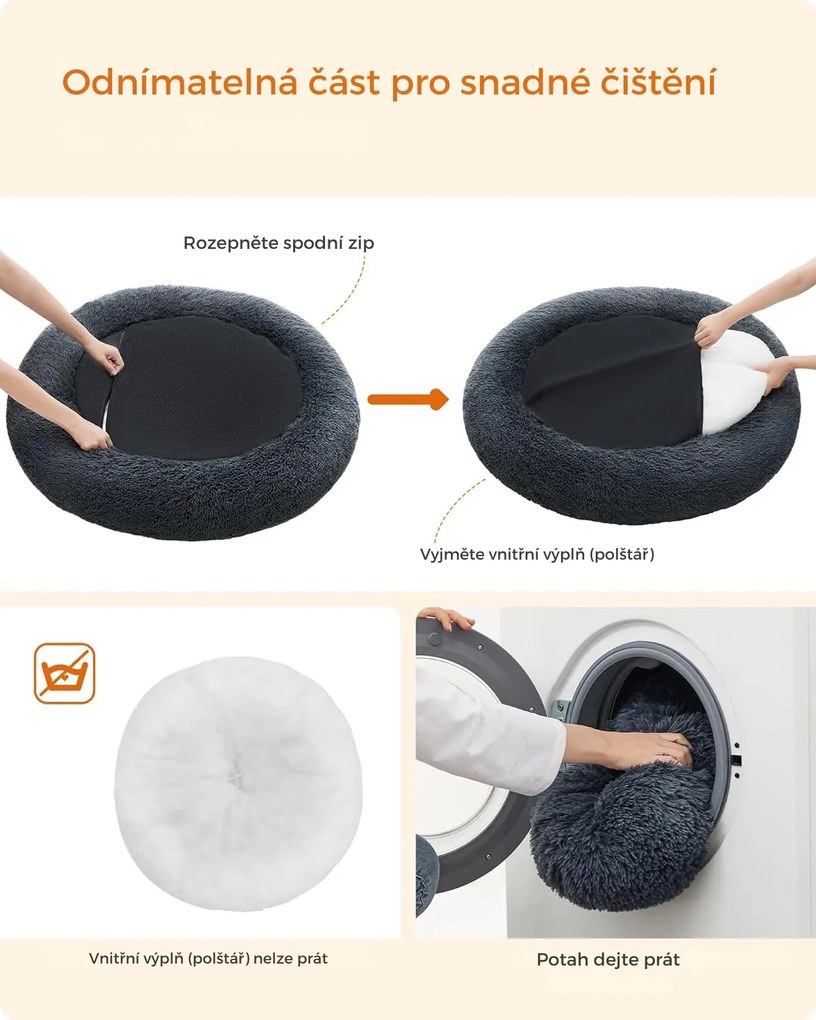 Plyšový pelíšek pro psy CALMIN XXL 100 cm šedý