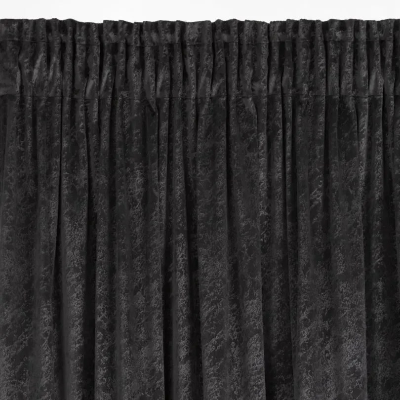 Zatemňovací zamatový záves s potlačou imitujúcou mramor - čierny Šírka: 140 cm | Dĺžka: 270 cm