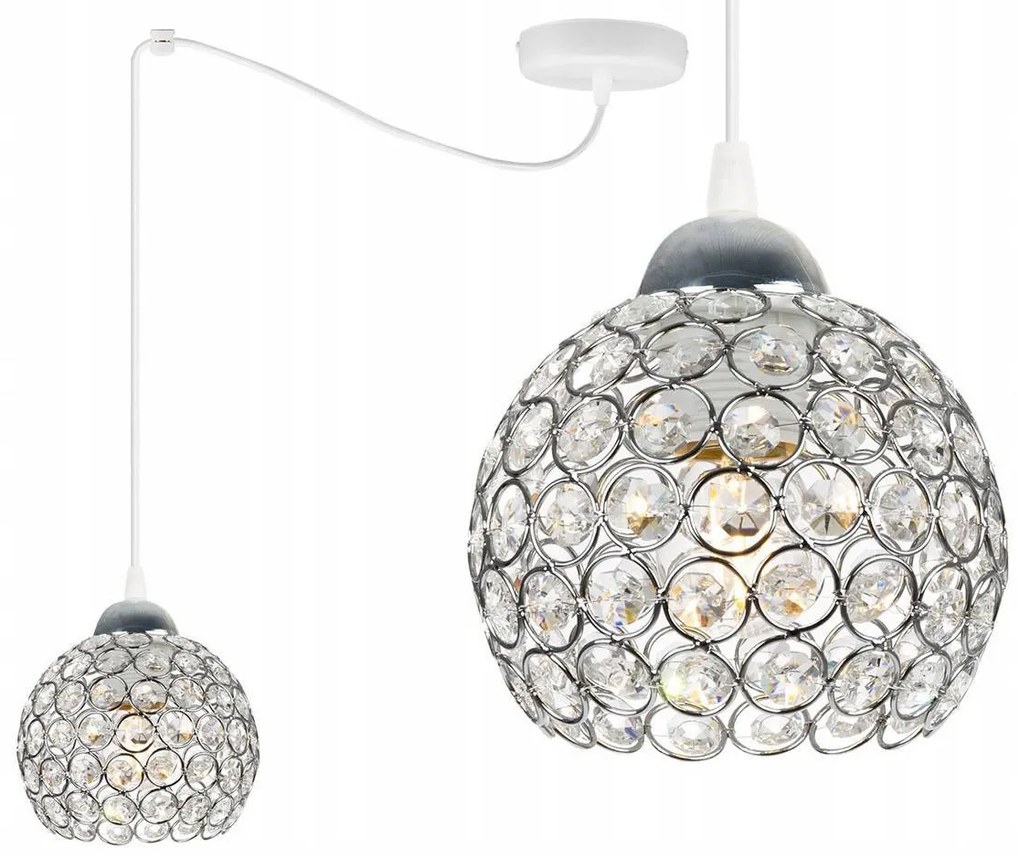 Závesné svietidlo Crystal Spider, 1x strieborné krištáľové tienidlo, (chrómové uchytenie), w