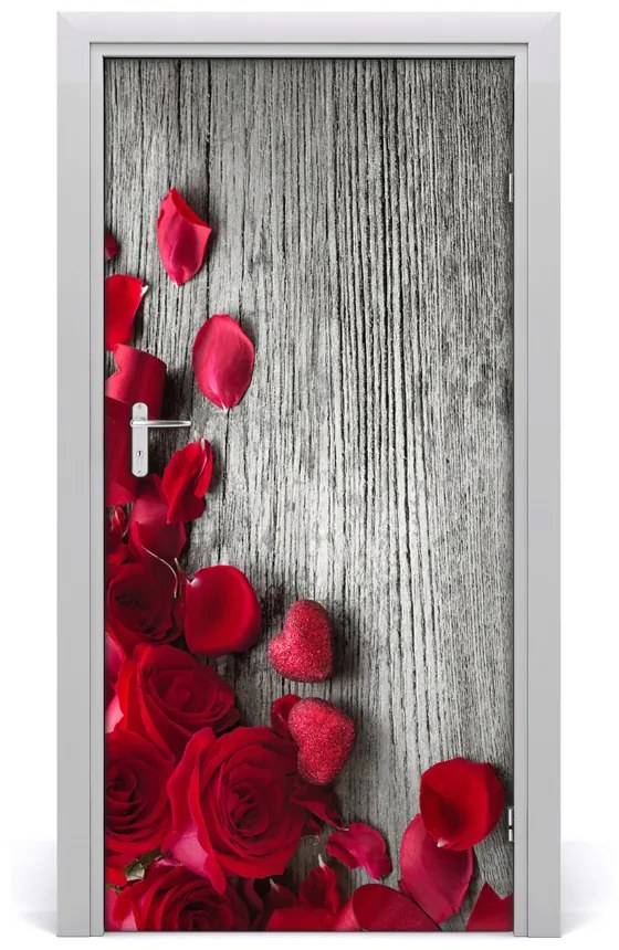 Fototapeta na dvere samolepiace červená ruža 85x205 cm