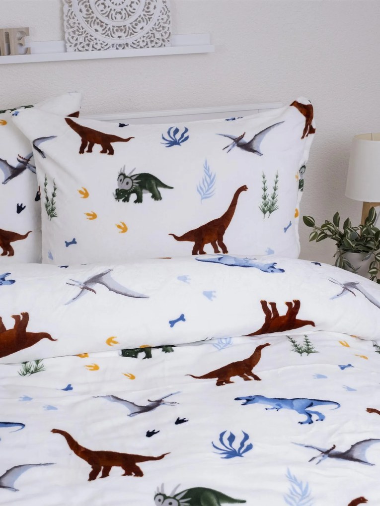 Obliečky mikroplyš Exclusive – Dinosaury 140 × 200 cm, 70 x 90 cm