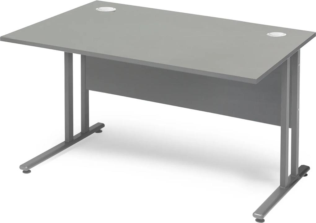 Kancelársky pracovný stôl Flexus, rovný, 1200x800 mm, šedá