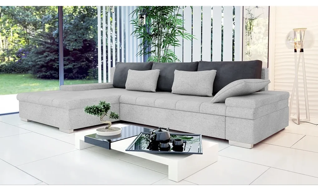 Rohová sedacia súprava Kanton Premium, Dostupné poťahy: Magic Velvet 2216 + Magic Velvet 2216 + Magic Velvet 2240 Pik, Strana: pravá