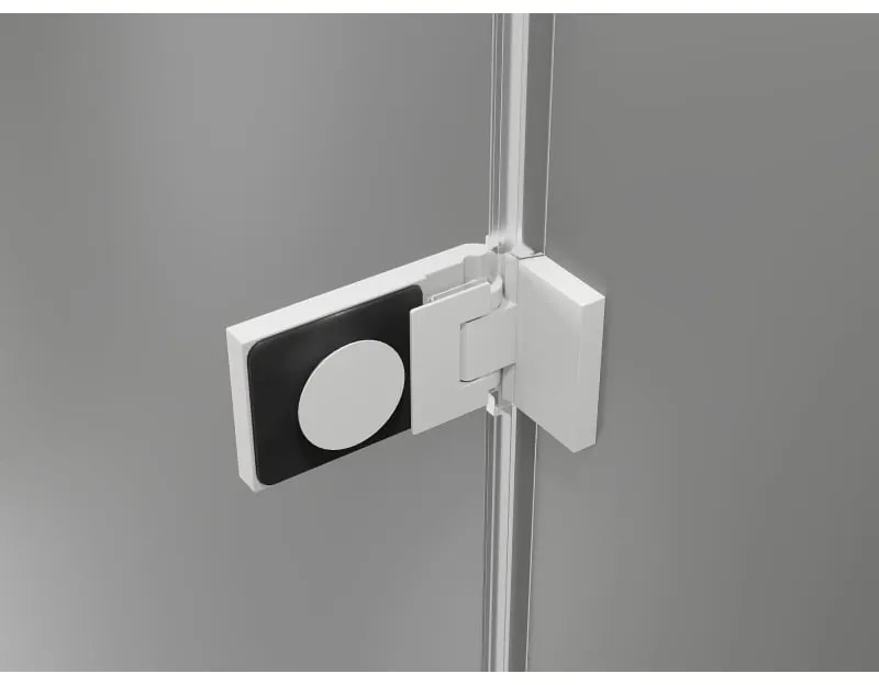 Mexen Lunar-F, 1-krídlový sprchový kút so skladacími dverami, ľavý, 80 x 80 cm, 8mm číre sklo, biely profil, 836-080-080-20-00-L