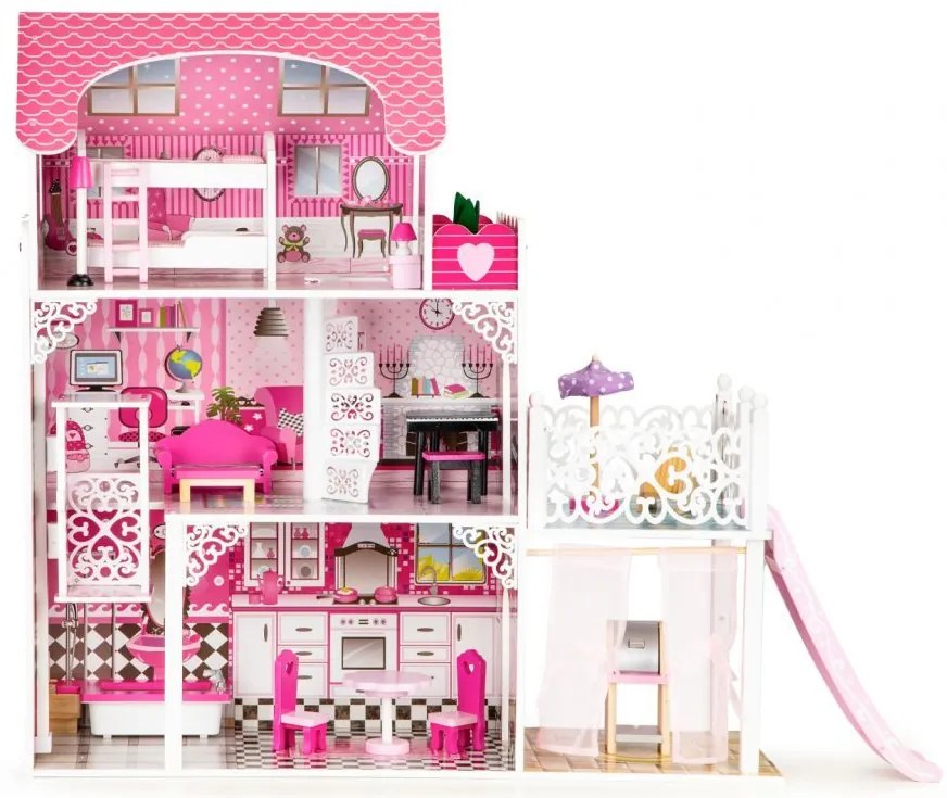 Eco Toys, Drevený domček s výťahom a šmýkačkou xxl