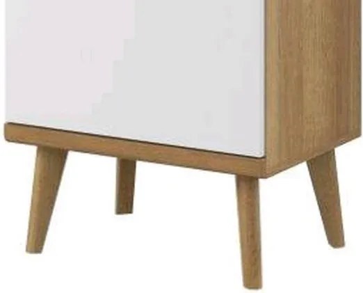 Vysoká vitrína Primo, dub riviera/biela