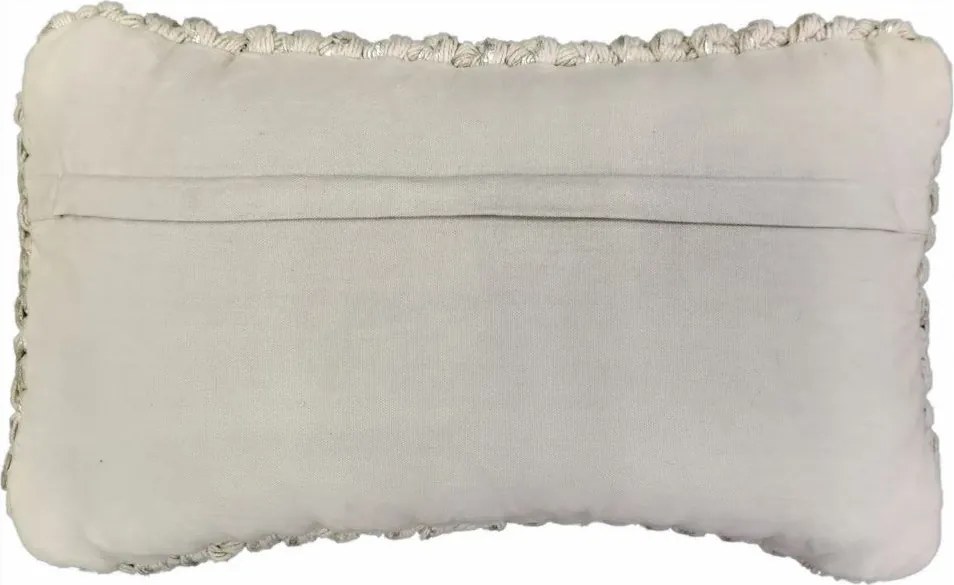 Béžovo-strieborný vankúš s veľkými okami Kian Rope - 30*50 cm