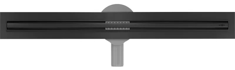 Mexen Flat nerezový sprchový žľab s rotačným 360° sifónom 70 cm, vzor SLIM, čierna, 1741070