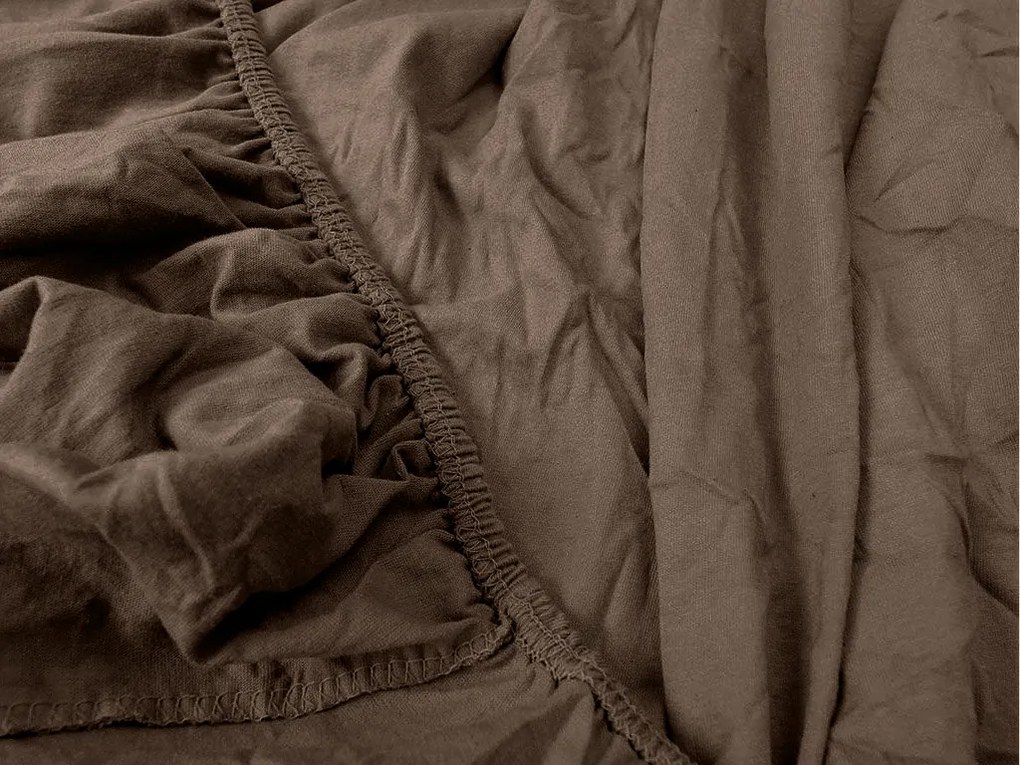 Jersey plachta s lycrou tmavohnedá 90 x 200 cm