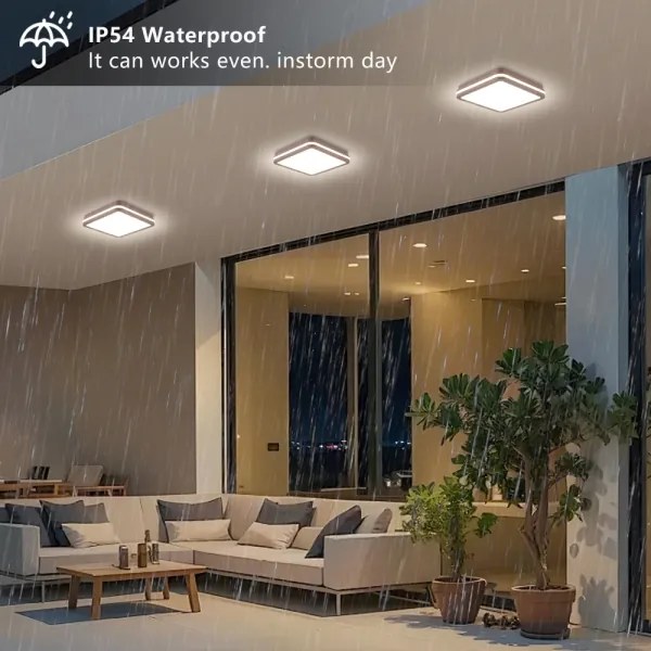 Brilagi -LED vonkajšie stropné svietidlo BENE LED/24W/230V 26x26 cm hnedé IP54