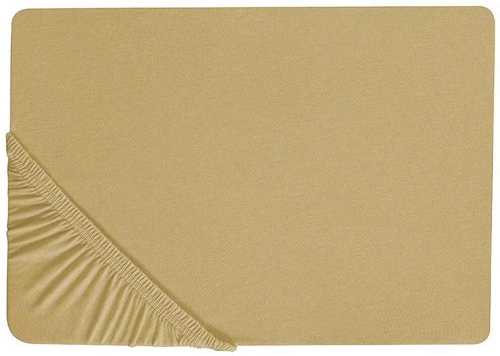 Bavlnená posteľná plachta 200 x 200 cm olivovozelená JANBU Beliani