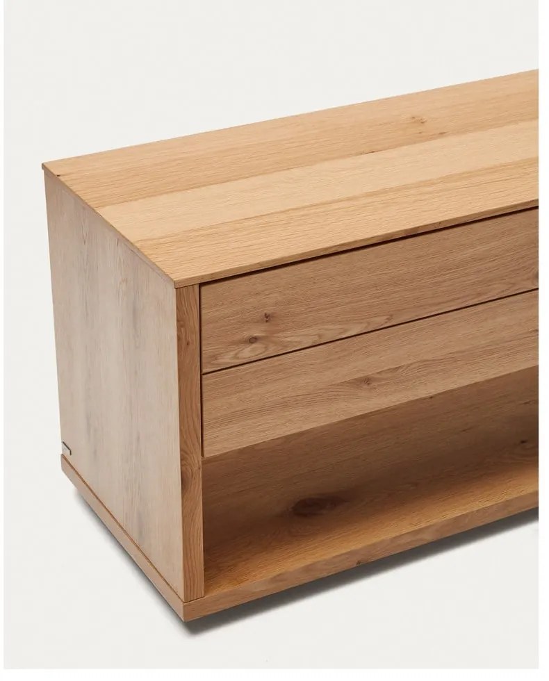 TV stolík v dekore duba v prírodnej farbe 200x51 cm Alguema – Kave Home