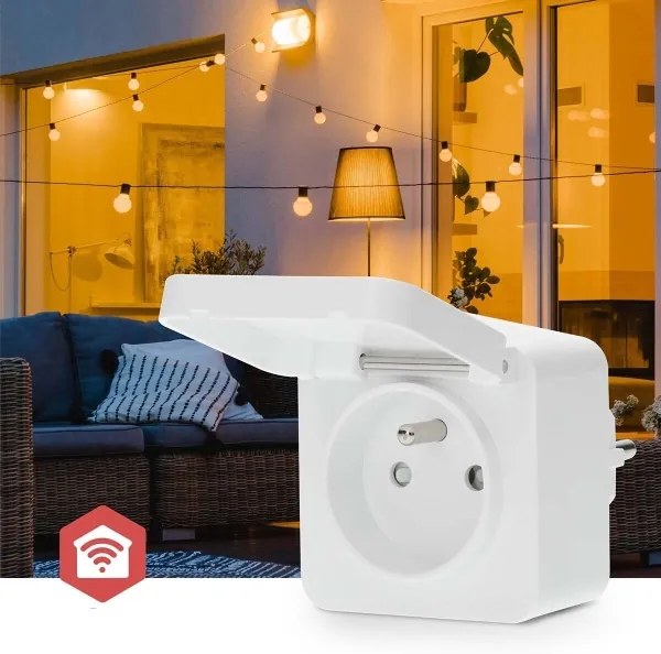 Nedis ZBPO130EWT -Inteligentná zásuvka Smartlife 3680W/230V/ Typ E/16A Wi-Fi Tuya IP44