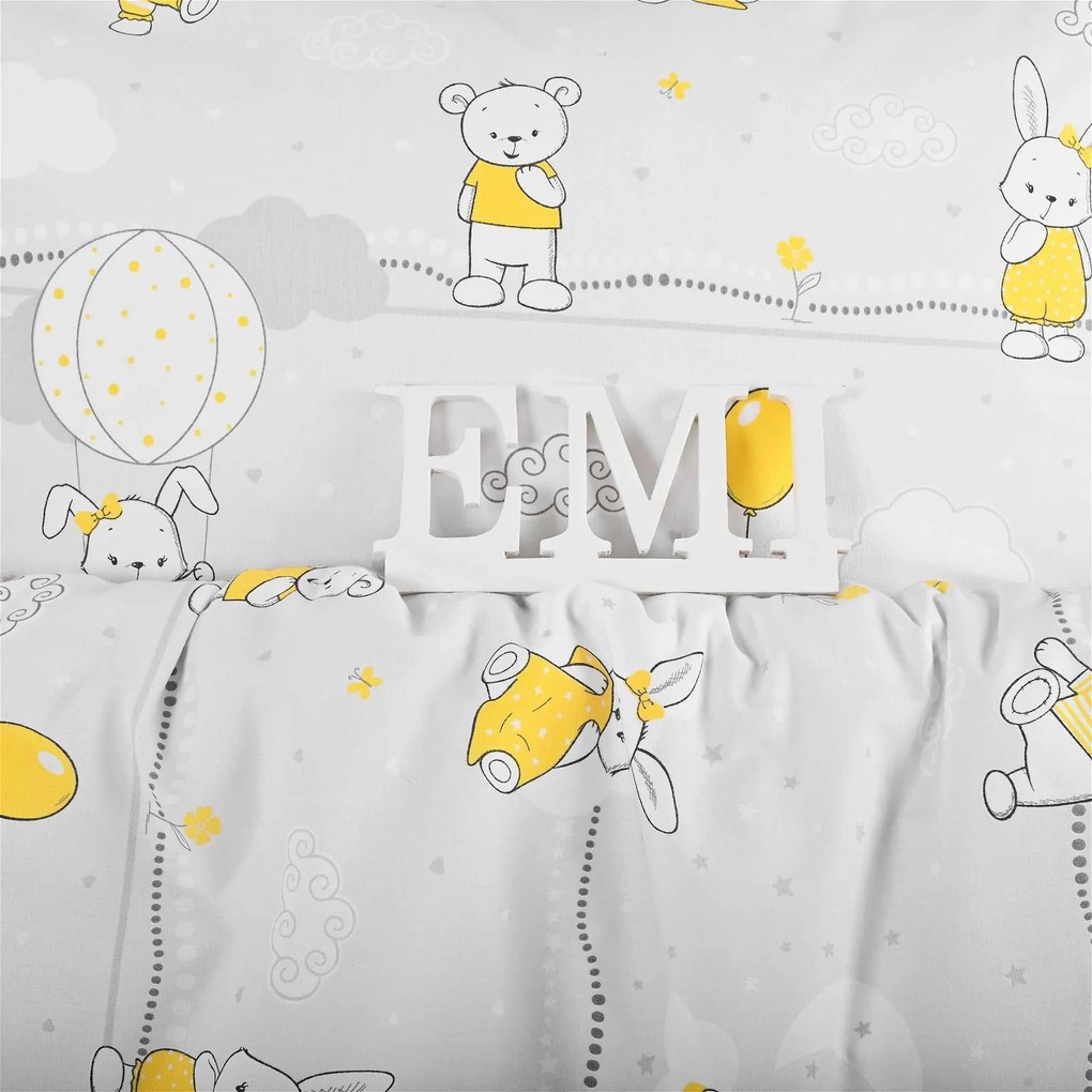 Obliečky detské bavlnené Zajac a Macko EMI: Štandardný set jednolôžko obsahuje 1x 140x200 + 1x 70x90