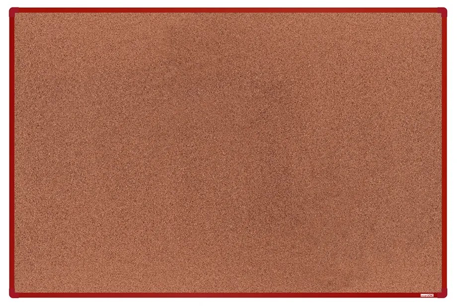 Korková nástenka boardOK v hliníkovom ráme, 1800 x 1200 mm, červený rám
