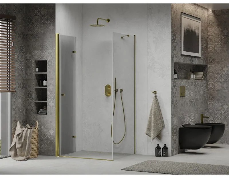 Mexen Lima sprchovací kút 70x90 cm, priehľadná, zlatá, 856-070-090-50-00