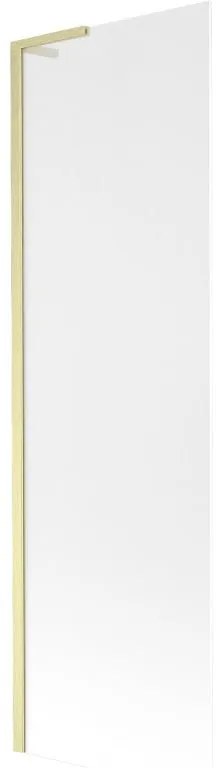Mexen Next L, 1-krídlová vaňová zástena 60 x 150 cm, 6mm sklo námraza, zlatý matný profil, 895-060-000-03-30-55