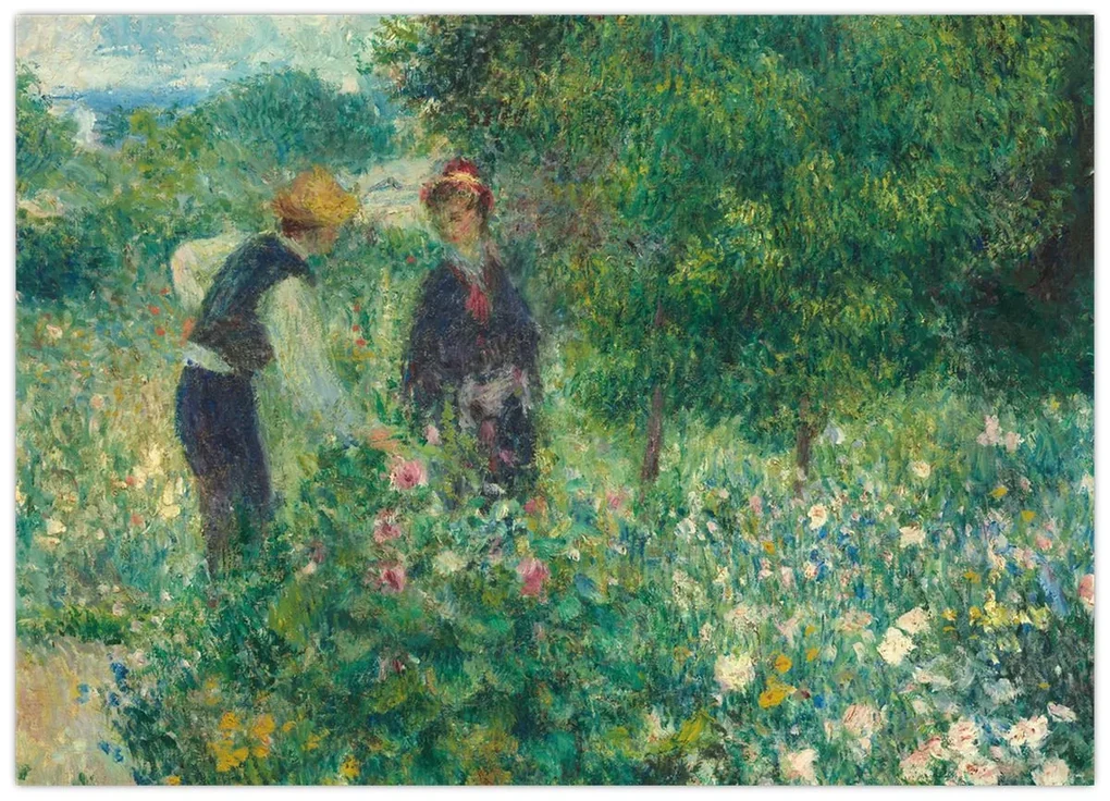 Obraz - Auguste Renoir, Picking Flowers, reprodukcia (70x50 cm)