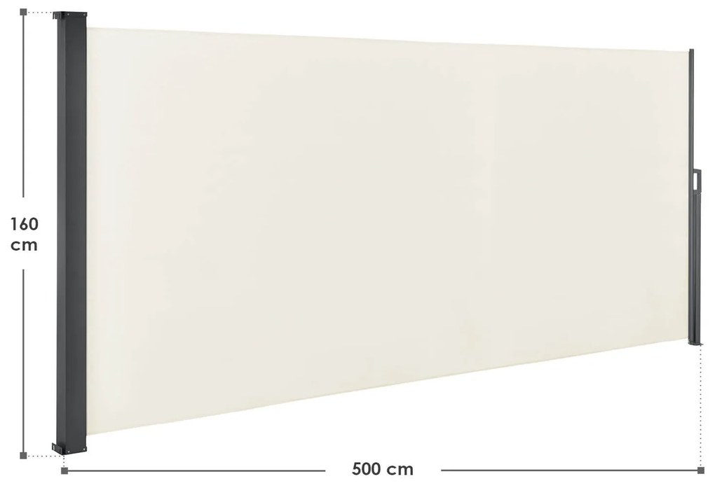 InternetovaZahrada Bočná markíza Dubaj 500 x 200cm - béžová