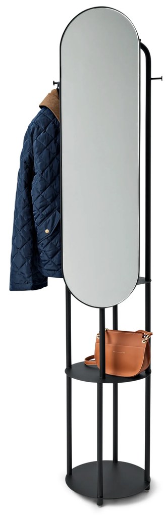 Stojaca vešiaková stena s veľkým zrkadlom