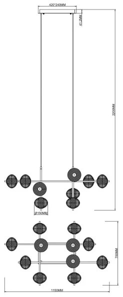 Zuma Line 003064-034755 - LED luster na lanku GALATEA LED/63W/230V zlatý