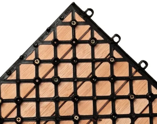 Drevené dlaždice z eukalyptu s rozmermi 30x30cm sada 66 kusov