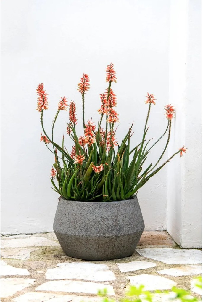 Moderný kvetináč BRIGATA, vláknocement, 36x22 cm, sivý