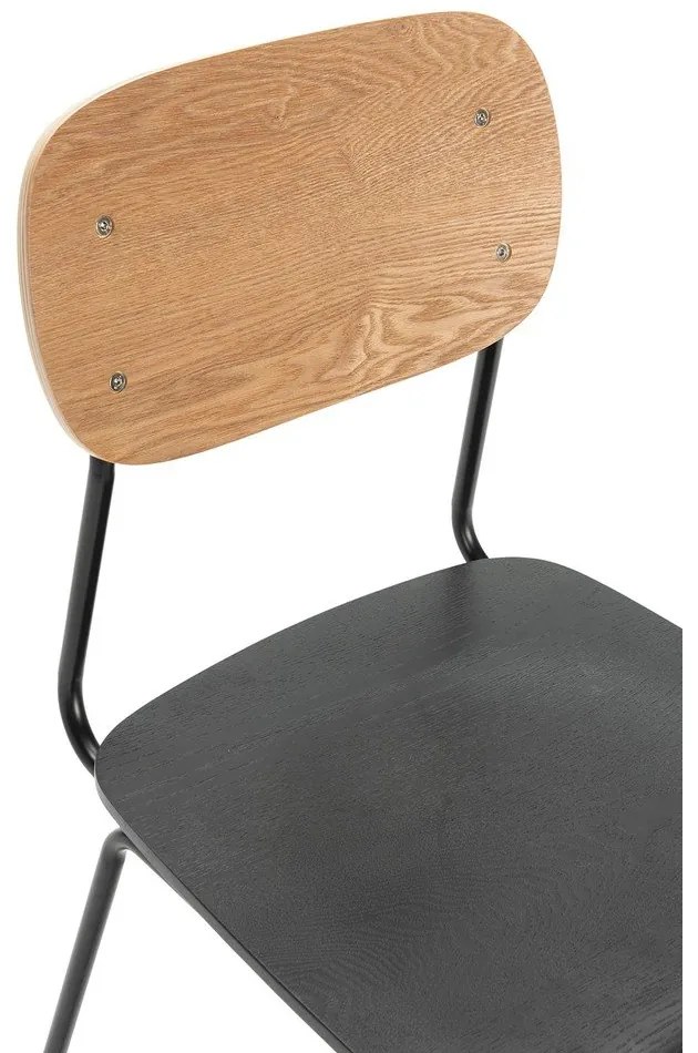 Jedálenská stolička v dekore jaseňa v čierno-prírodnej farbe v súprave 2 ks Aira – Marckeric