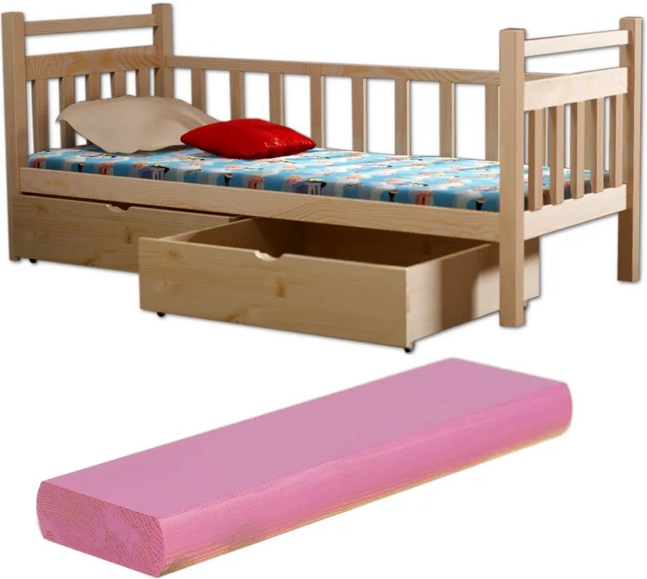 FA Oľga 3 180x80 detská posteľ Farba: Ružová (+30 Eur), Variant bariéra: Bez bariéry, Variant rošt: Bez roštu (-10 Eur)