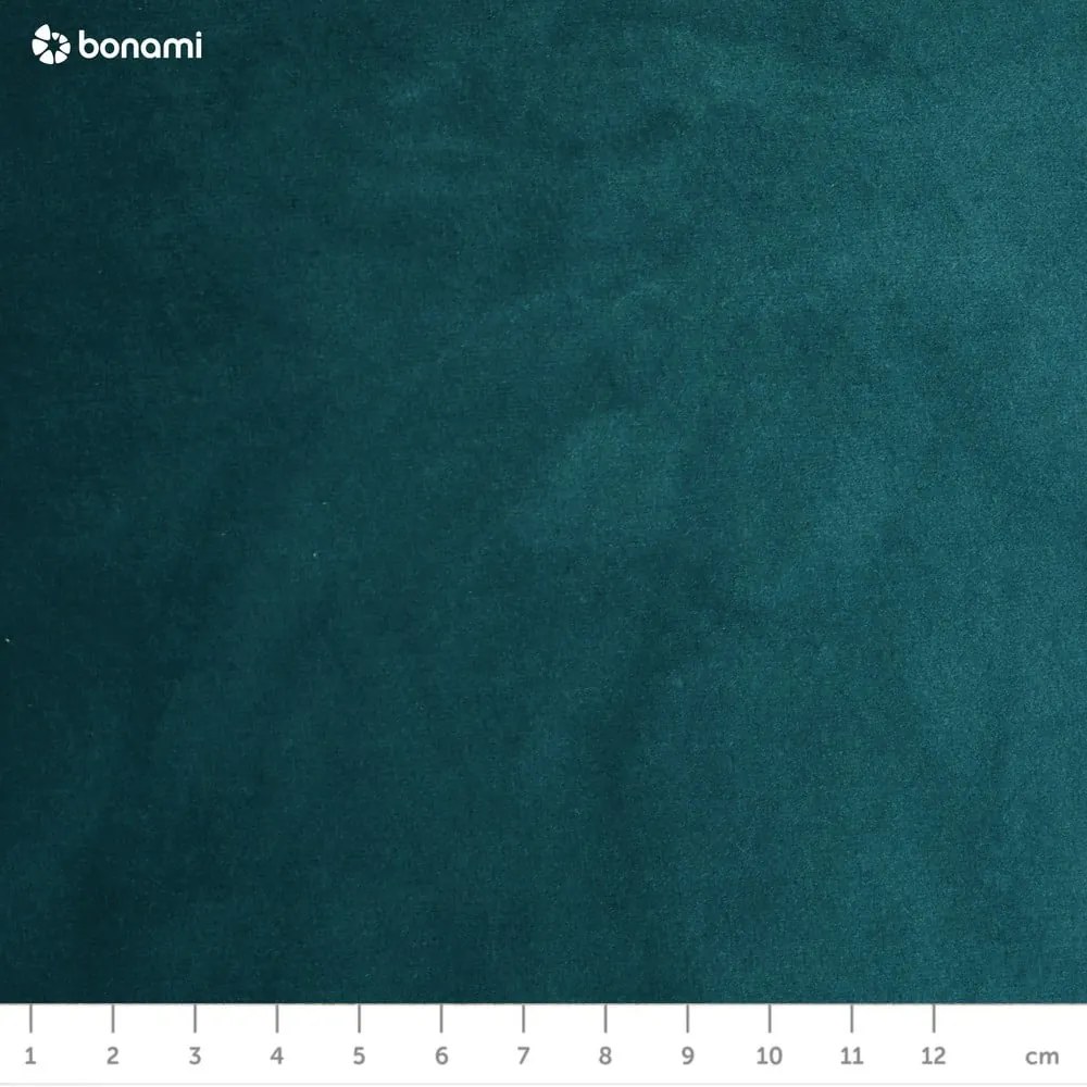 Tyrkysovomodrá čalúnená dvojlôžková posteľ s úložným priestorom s roštom 140x200 cm Kiana – Makamii