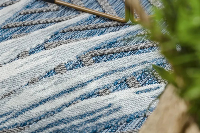 Dywany Łuszczów, Kusový koberec Botanic 65242 Feathers navy – na von aj na doma, 157x220, modrá, chodba / predsieň