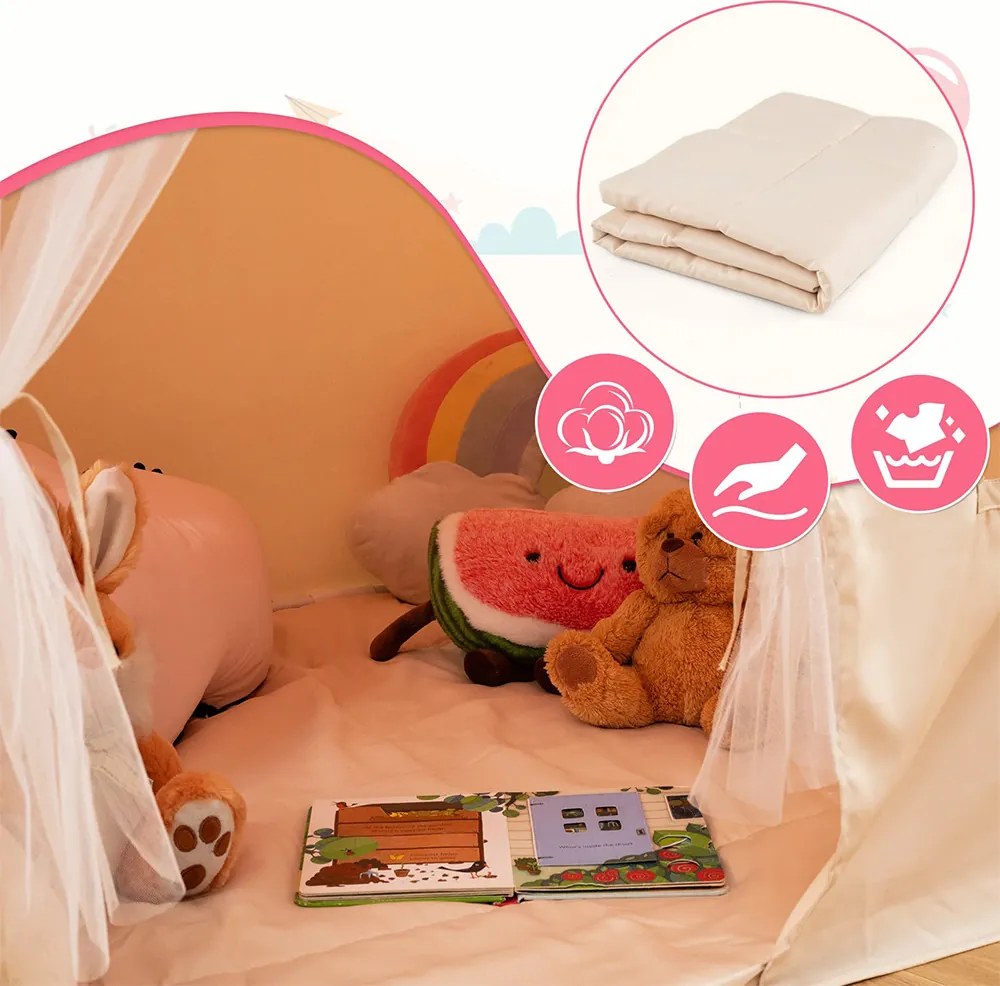 Detský herný domček s osvetlením, ružový