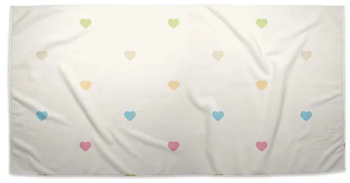Sablio Uterák Farebné srdiečka na béžovej - 50x100 cm