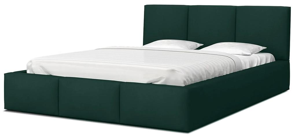 GM Čalúnená manželská posteľ s úložným priestorom Izabela - zelená Rozmer: 180x200