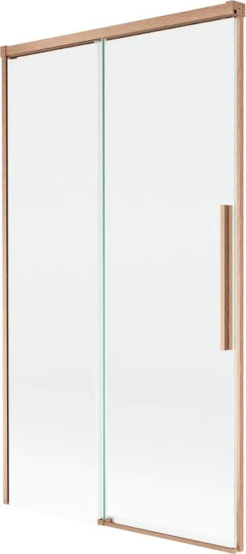 Mexen Rox posuvná vanová zábrana 2-krídlová 100 x 150 cm, transparentná, brúsená meď - 8C9-100-001-65-00