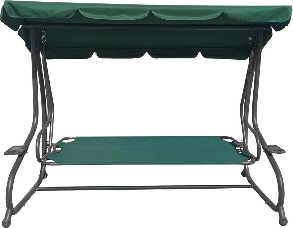 RAMIZ Veľká záhradná hojdačka so strieškou a vankúšmi 2x1 listy