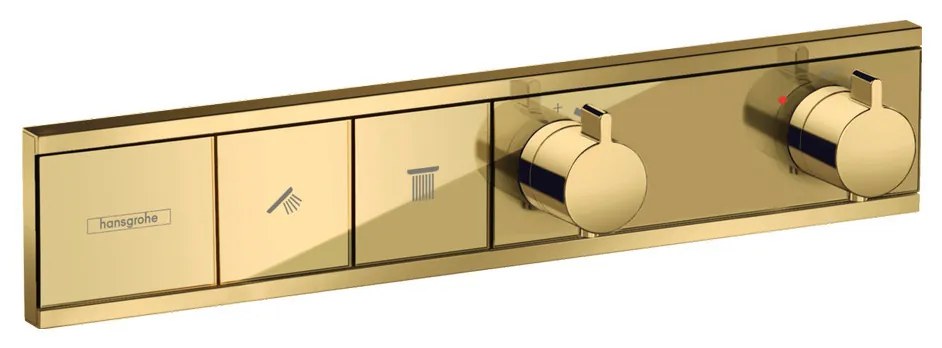 Hansgrohe RainSelect, batéria pod omietku na 2 spotrebiče, leštený vzhľad zlata, HAN-15380990