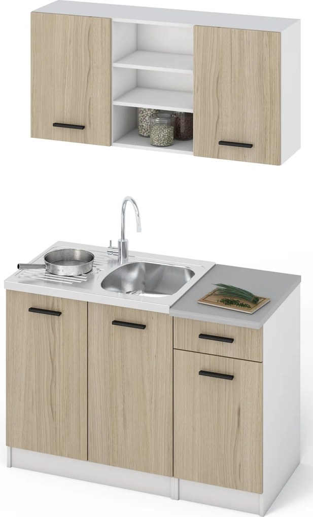 Malá kuchyňa JANKA 120 dub sonoma/biela