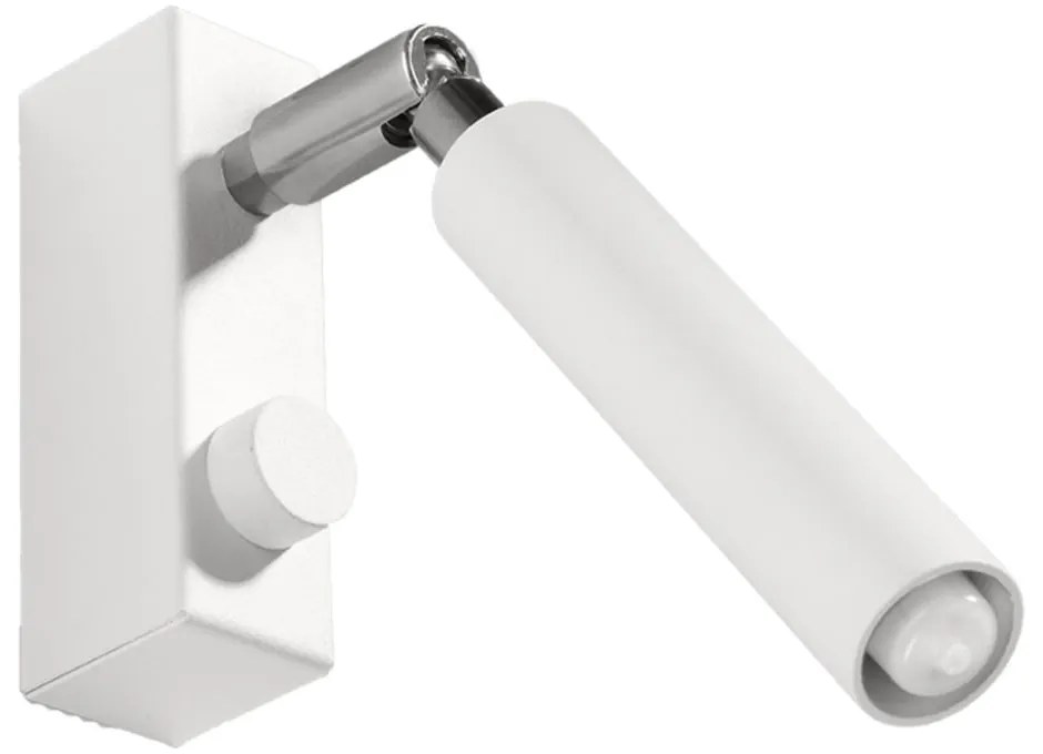 Biele bodové svietidlo 10x3 cm Tiden – Sollux