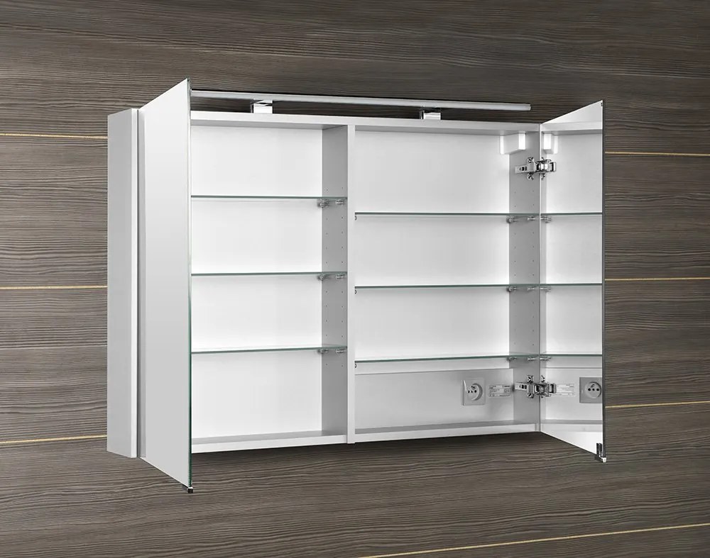 Sapho Sapho, MIRRÓ galérka s LED osvetlením, 100x70x16cm, biela, MC100-0030