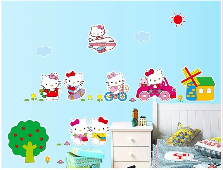 Veselá Stena Samolepka Hello Kitty na výlete