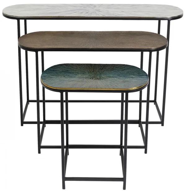 Odkladací stolík Ray Oval set 3 ks 61,75 × 97 × 30 cm KARE DESIGN