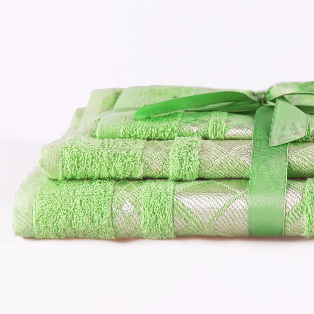 XPOSE® Darčekový set uterákov - letno zelený 3ks