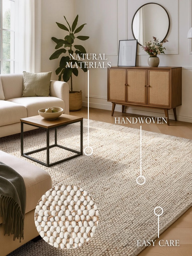 Villeroy & Boch Kusový koberec Peas 106280 Cream Beige, 160x230, béžová, obývacia izba
