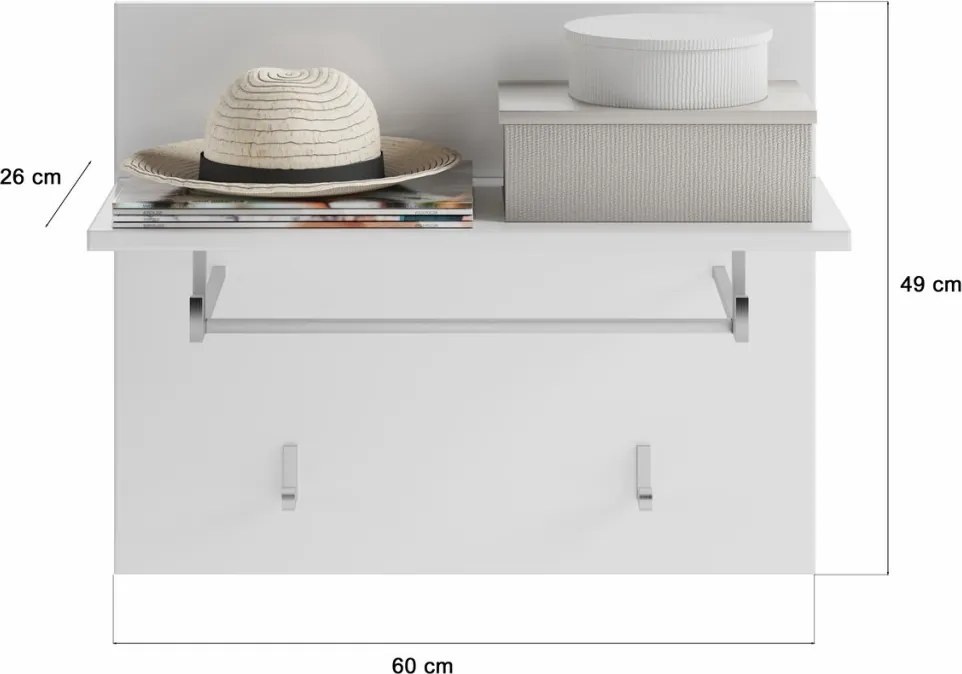 Predsieňový šatníkový panel Linus, biely