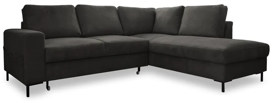 Tmavosivá menčestrová rozkladacia rohová pohovka (pravý roh) Lofty Lilly – Miuform