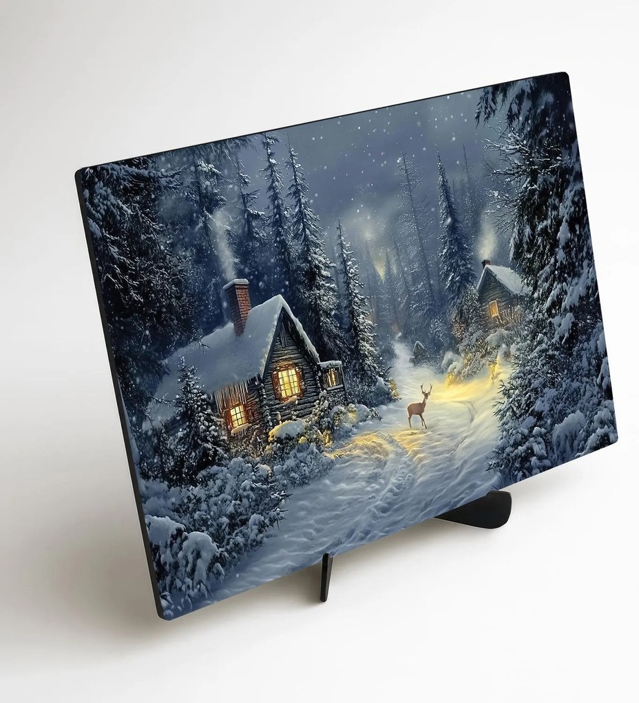 DUBLEZ | Drevený obraz - Zimná krajina