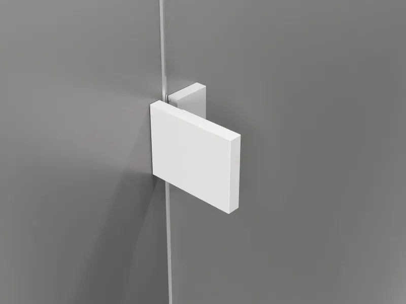 Mexen Lunar, ľavé otočné sprchové dvere 125 cm, 8mm číre sklo, biely profil, 834S-125-050-20-00-L