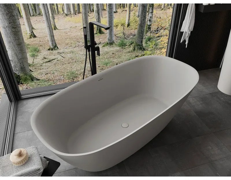 Mexen Como, voľne stojaca vaňa z konglomerátu 170 x 82 cm, betónová matná, 57311708261
