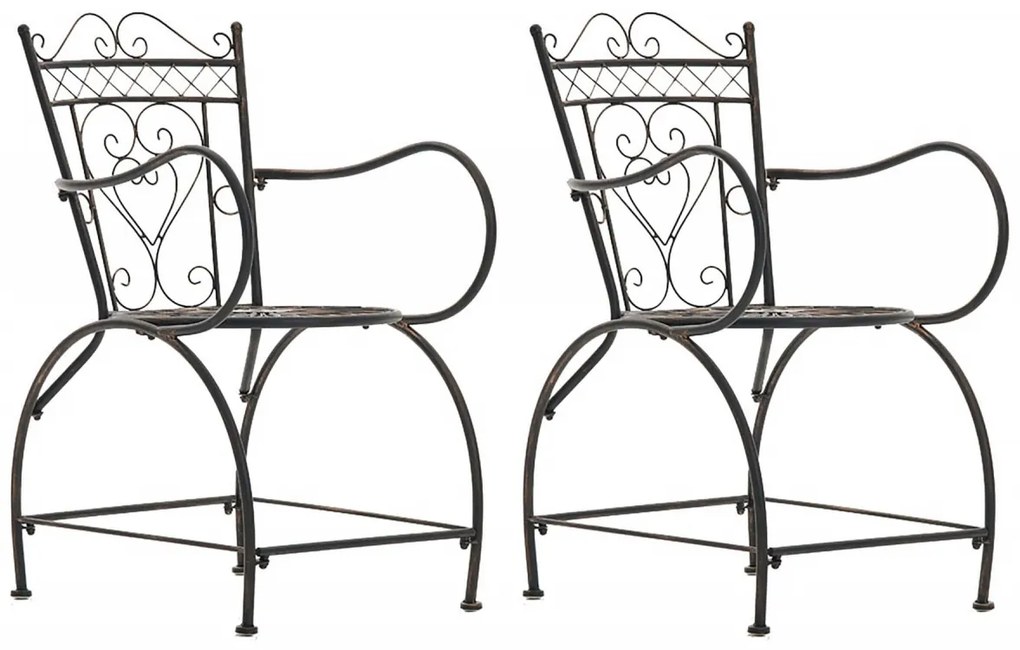 Kovová stolička Sheela s područkami (SET 2 ks) - Bronzová